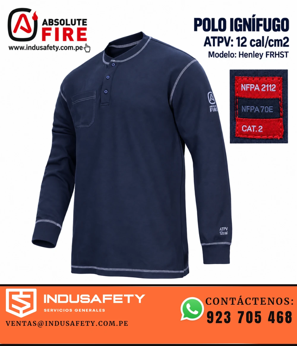 Polo ignífugo de 12 cal/cm2 Absolute Fire CAT 2 en Lima Perú