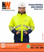 Trabajador con casaca térmica Hardwork Artica para minería