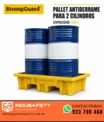 Pallet antiderrame para 2 cilindros de 150 litros con tambores