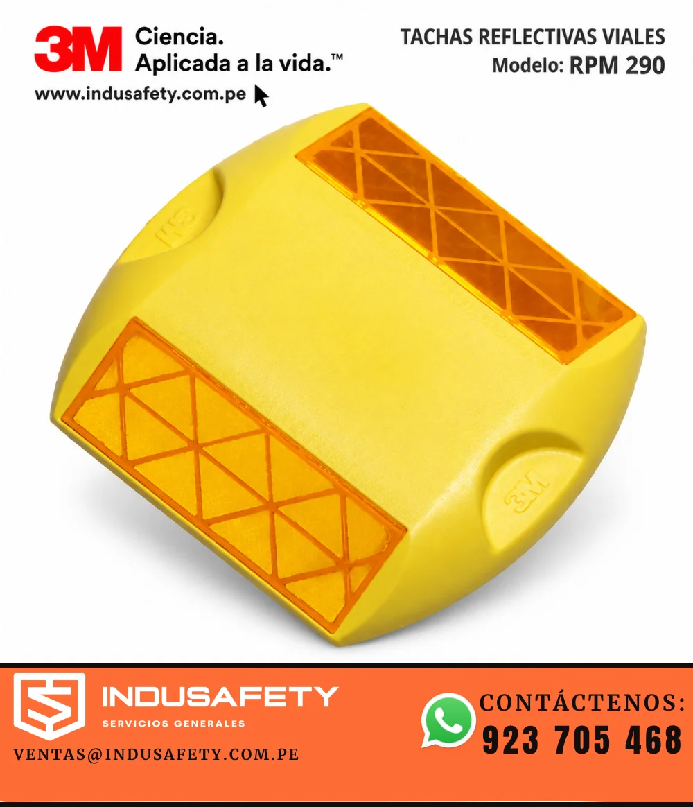 Tacha reflectiva 3M RPM 290 amarilla para carreteras