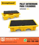 Pallet antiderrame para 2 cilindros de 150 litros con rejilla removible