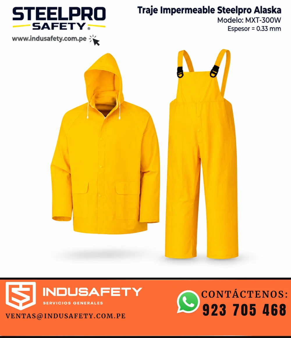 Traje impermeable Steelpro Alaska MXT-300W con capucha y pantalón jardinero