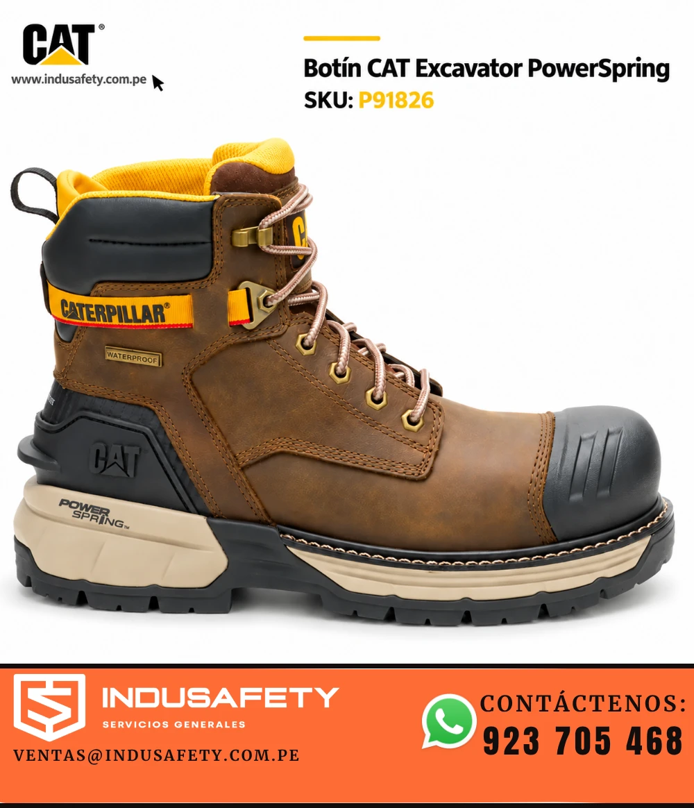 Botín CAT Excavator PowerSpring P91826 marrón para minería