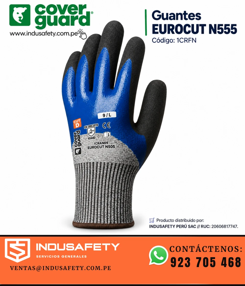 Guantes Coverguard Eurocut N555 anticorte nivel D, código 1CRFN
