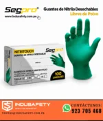 Guantes de nitrilo desechables sin polvo Segpro color verde