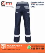 Pantalón ignífugo Absolute Fire azul marino con cintas reflectantes, ATPV 8,2 cal/cm² y CAT 2