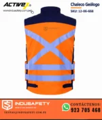 Chaleco geólogo Terra bicolor naranja de gabardina 12-06-668 con cintas reflectantes